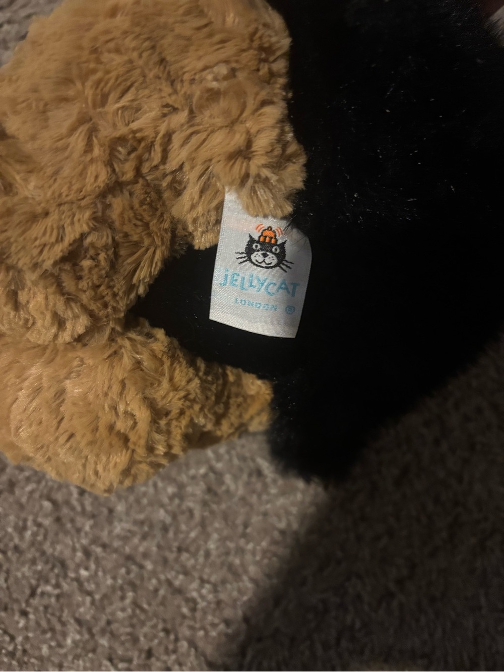 Jellycat Two-Tone Brown and Black Plush Bear - Picture 3 of 3